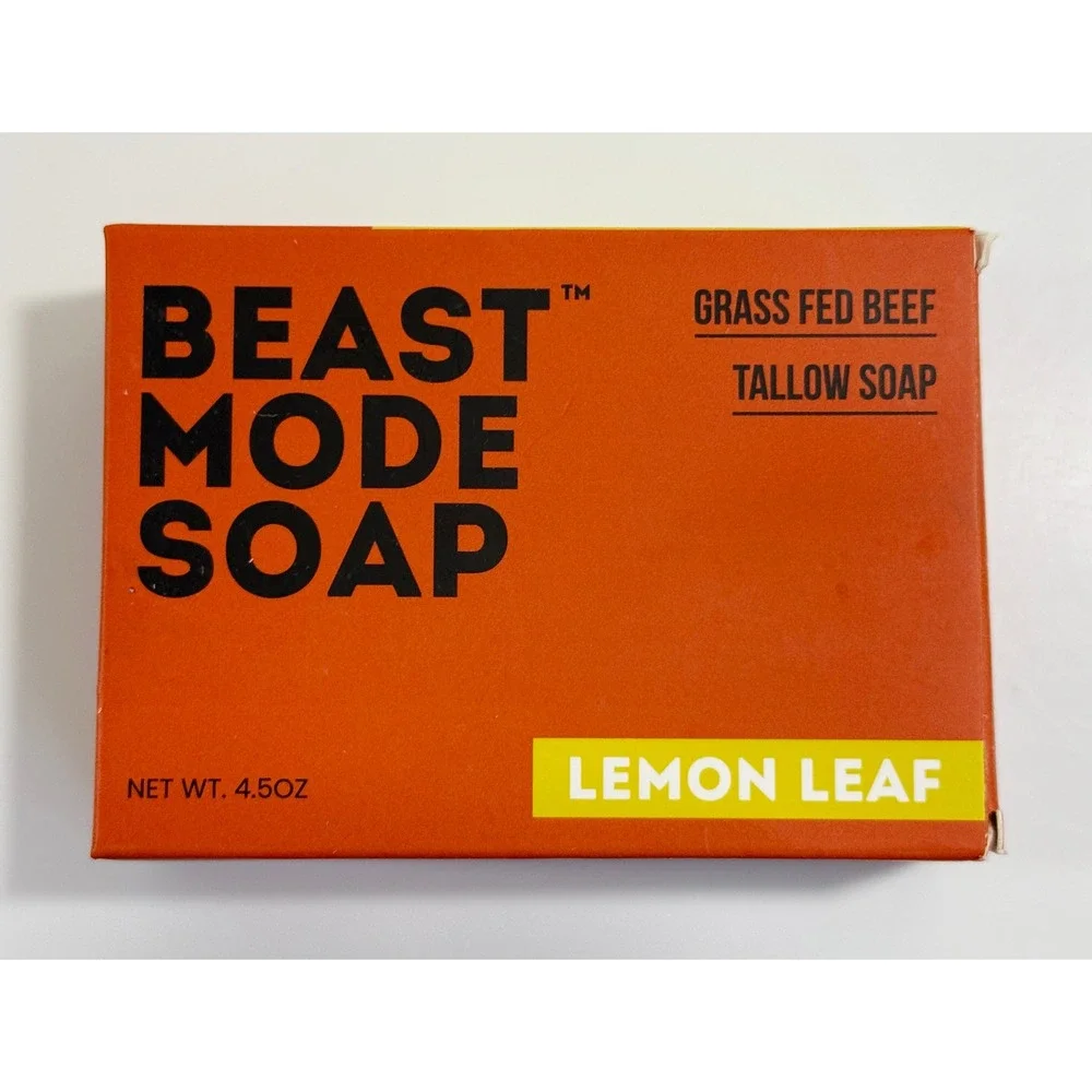 Beast Mode Soap Tallow Soap‎ Mens 4.5oz Orange Lemon Leaf Grass Fed Beef Tallow